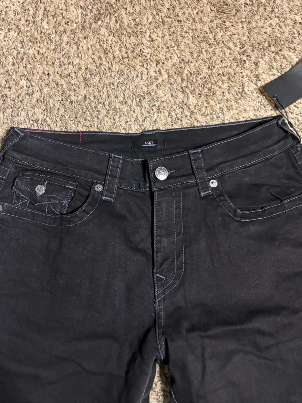 True Religion Ricky Flap Jeans Men’s W34 Black Horseshoe